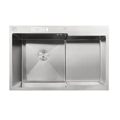 Мийка кухонна Mixxus MH7849L-HK Nano-Silver з підставкою під ножі 