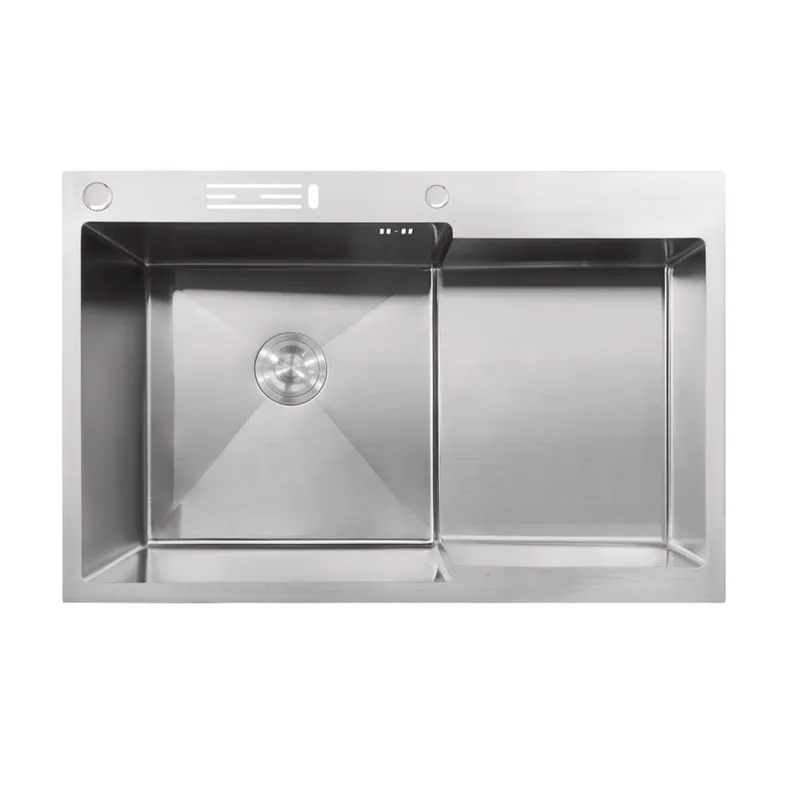 Мойка кухонная Mixxus MH7849L-HK Nano-Silver с подставкой под ножи 