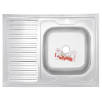 Мийка кухонна ZerixZ8060R-06-160E Satin (накладна)