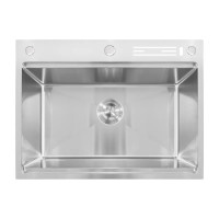 Мийка кухонна Mixxus MH7050-SK NANO-SILVER (3.0/0.8) зі сходинкою для сушарки, з підставкою під ножі