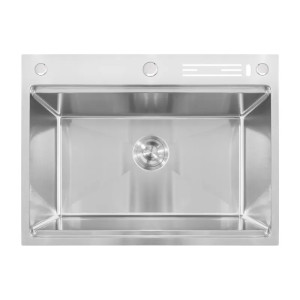 Мийка кухонна Mixxus MH7050-SK NANO-SILVER (3.0/0.8) зі сходинкою для сушарки, з підставкою під ножі