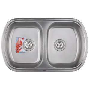 Мойка кухонная Haiba 80x49 Double Satin 