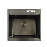 Мийка кухонна Mixxus MH5050-SK Nano-Black зі сходинкою для сушарки, з підставкою під ножі