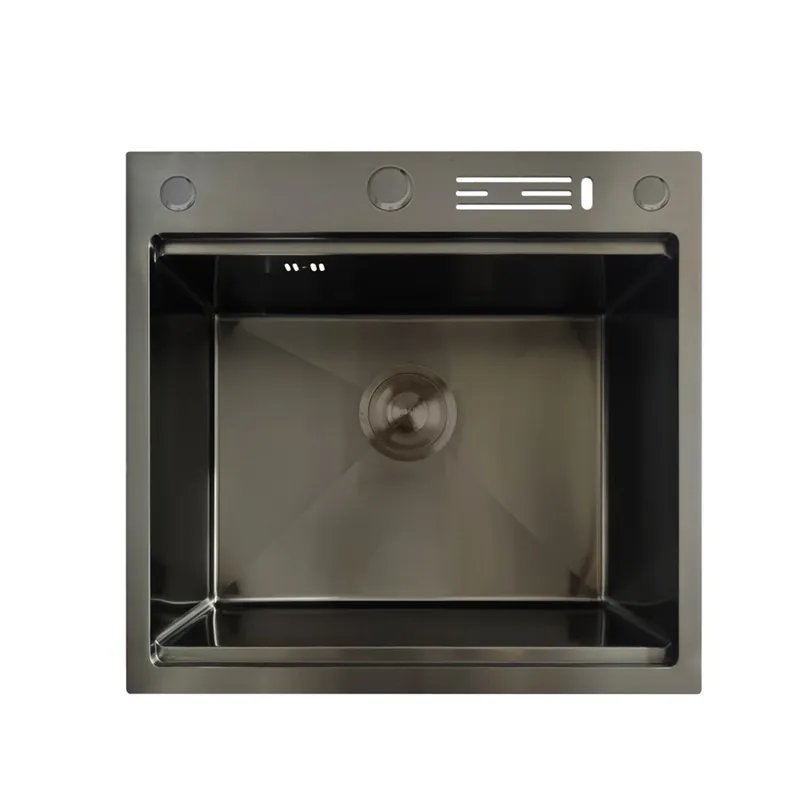 Мойка кухонная Mixxus MH5050-SK Nano-Black с лестницей для сушилки, с подставкой под ножи