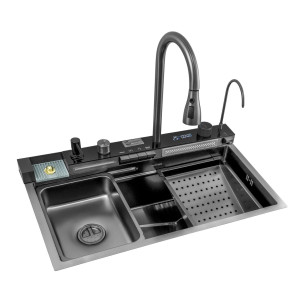 Мойка кухонная  MONRO MC-S7545HF Black HDE(3/1.0/220) набор 