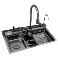 Мийка кухонна MONRO MC-S8045HF Black Dekor HDE(3/1.0/220) набір 