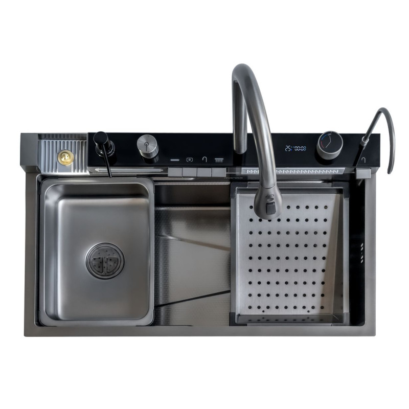 Мийка кухонна MONRO MC-S8045HF Black Dekor HDE(3/1.0/220) набір 