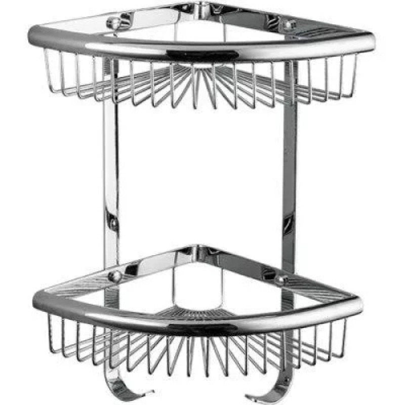 Полиця кутова Frap F352-1, 2-х ярусна, 240х320 мм (нержавіюча сталь, хром)