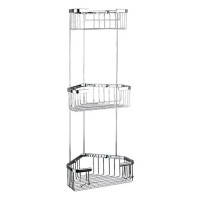 Кутова полиця Frap F351-2, триярусна (нержавіюча сталь, хром)