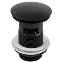 Донний клапан для умивальника KollerPool KP-1003 click-clack з переливом, чорний 