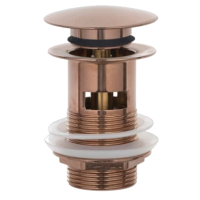 Донний клапан для умивальника KollerPool KP-1009G click-clack без переливу, золото 