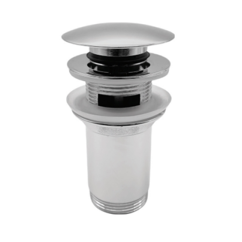 Донний клапан для умивальника KollerPool KP-1011 click-clack з переливом, хром  