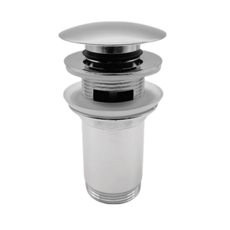 Донний клапан для умивальника KollerPool KP-1011 click-clack з переливом, хром  