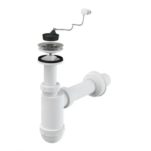 Сифон для умивальника KollerPool R40LC d40 з нержавіючою решіткою d63 (A41) 
