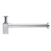 Сифон для умивальника квадратний KollerPool KP-7008 d32 латунь, хром  