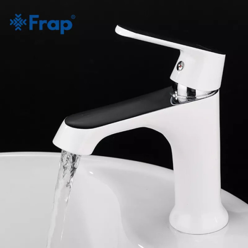Змішувач для умивальника Frap F1031 (білий/хром)