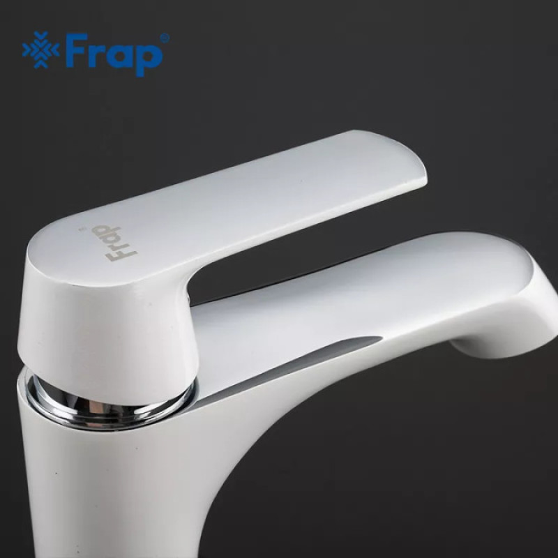 Змішувач для умивальника Frap F1031 (білий/хром)