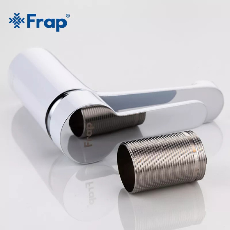 Змішувач для умивальника Frap F1041 (білий/хром)