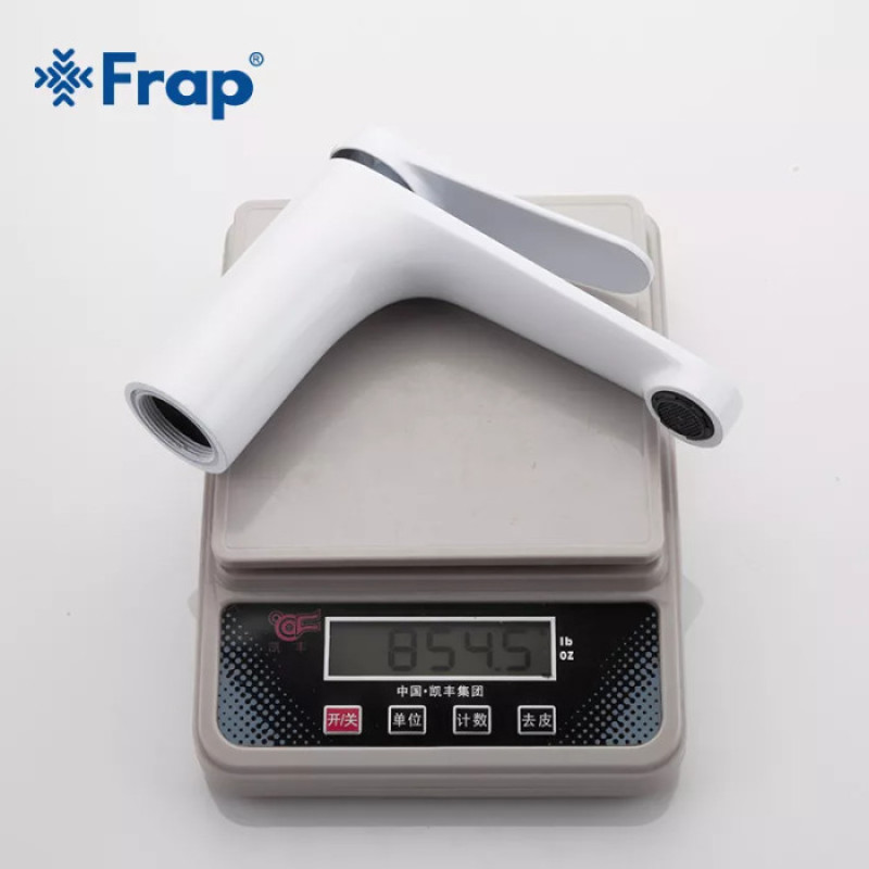 Змішувач для умивальника Frap F1045 (білий/хром)