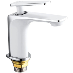 Змішувач для умивальника Frap F1058 (білий/хром)