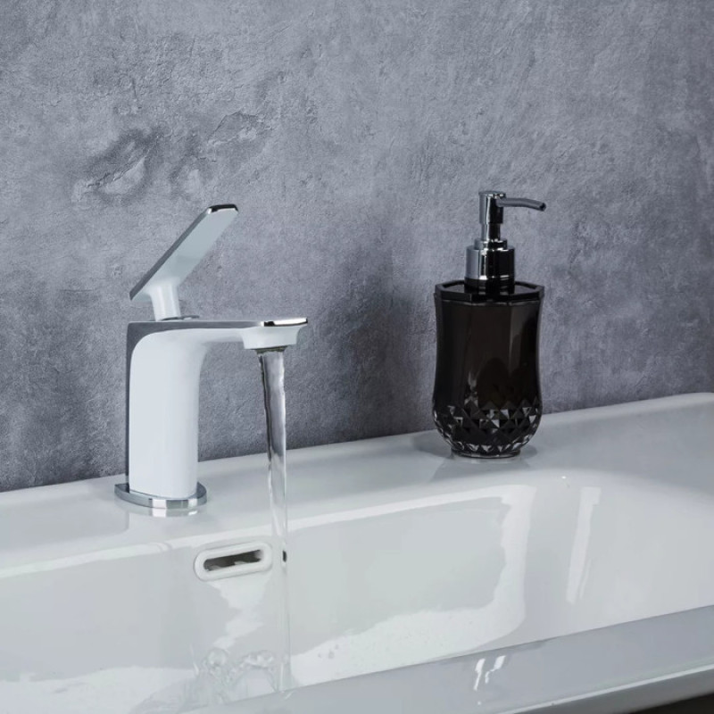 Змішувач для умивальника Frap F1058 (білий/хром)