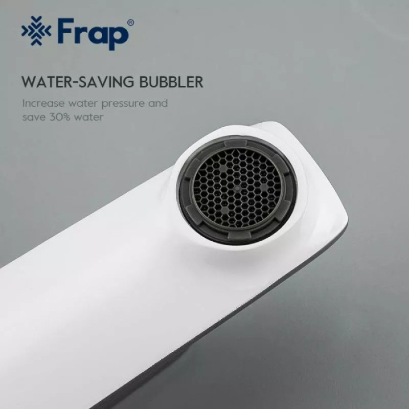 Змішувач для умивальника Frap F1058 (білий/хром)