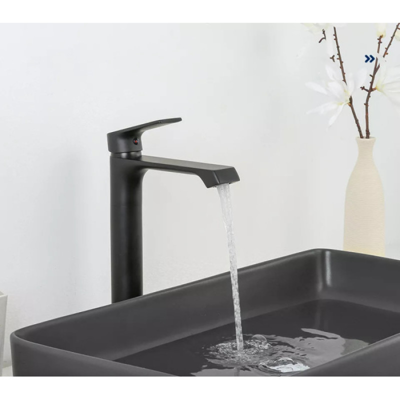 Змішувач для умивальника Frap F1071-26 (високий, чорний)