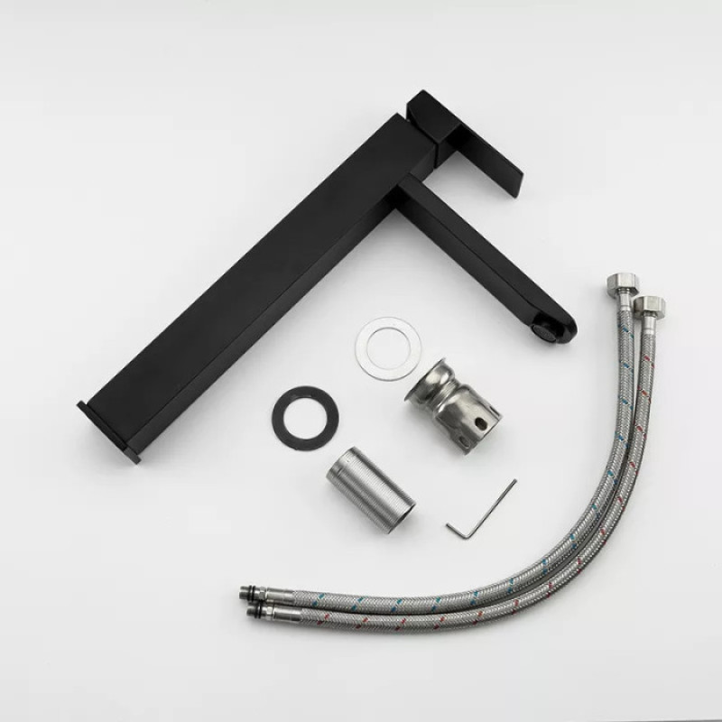 Змішувач для умивальника Frap F10802-62 (високий, чорний)