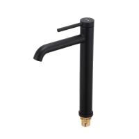 Змішувач для умивальника Gappo G1006-26 ( високий одноваж. кругл. вилив, лат. Ø35, чорний)