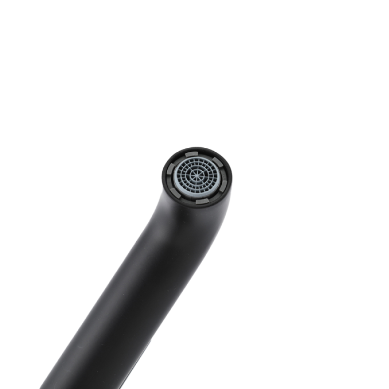 Змішувач для умивальника Gappo G1006-26 ( високий одноваж. кругл. вилив, лат. Ø35, чорний)