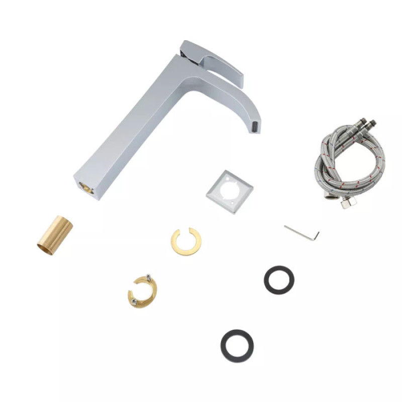 Змішувач для умивальника Gappo G1007-81(високий одноваж., литий вилив, Ø35, хром) 