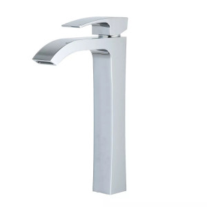 Смеситель для умывальника Gappo G1007-81(высокий однорыч., литый излив, Ø35, хром)