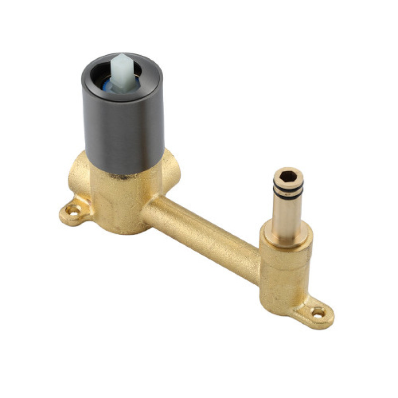 Вбудований змішувач для умивальника Gappo G1206-9 (одноваж., кругл. вилив, лат., Ø35, сірий Gungrey)