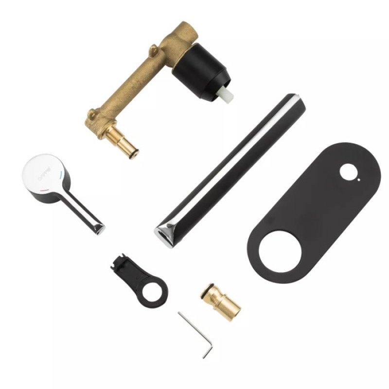 Вбудований змішувач для раковини GAPPO G1003-26 (чорний/хром)