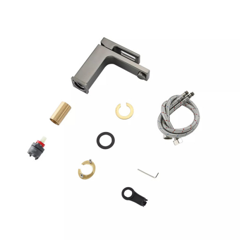 Смеситель для умывальника GAPPO G1017-9 (оружейная сталь, сатин)