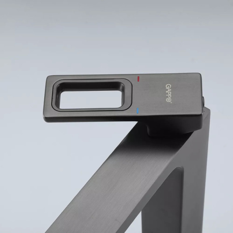 Смеситель для умывальника GAPPO G1017-92 (высокий, оружейная сталь)