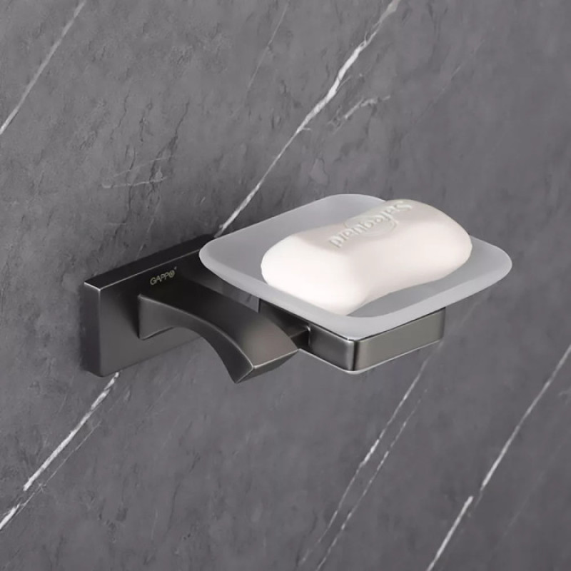 Мыльница GAPPO G0702-9 (оружейная сталь, серая)