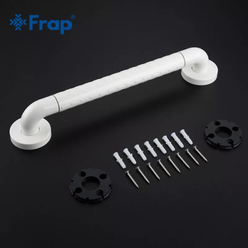 Поручень настінний Frap F8101 (нержавіюча сталь/пластик, 405 мм)