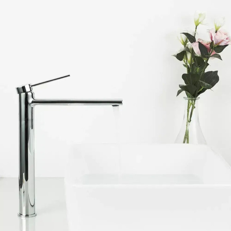 Высокий смеситель для умывальника Frap F1067-2 (хром)