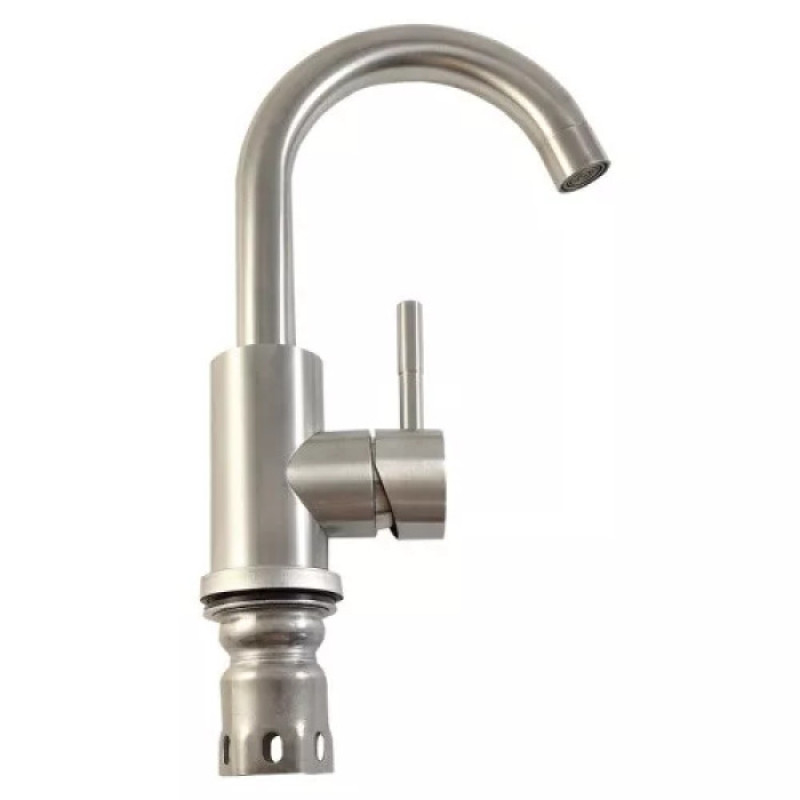 Смеситель для умывальника WEZER EKO1D-01 (нержавеющая сталь, сатин)