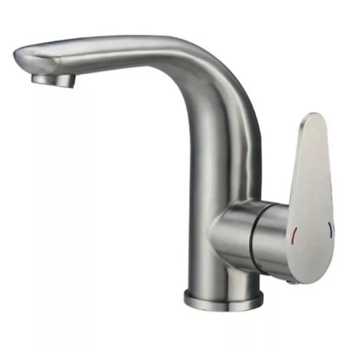 Змішувач для умивальника WEZER INX1A-04 (нержавіюча сталь, сатин) Змішувач для умивальника WEZER INX1A-04 (нержавіюча сталь, сатин)