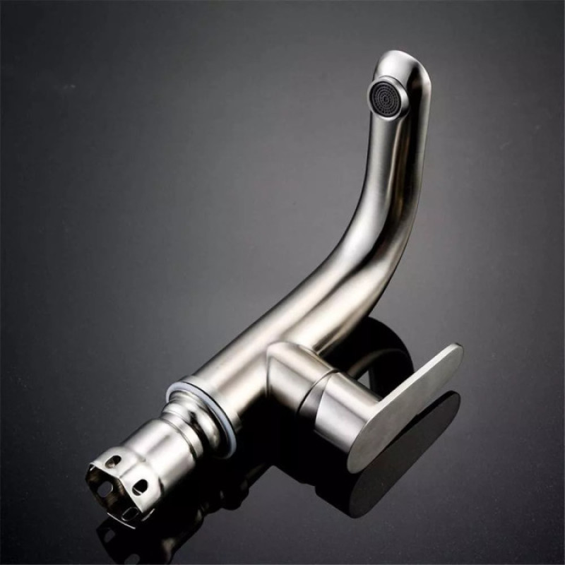 Змішувач для умивальника WEZER INX1A-04 (нержавіюча сталь, сатин) 