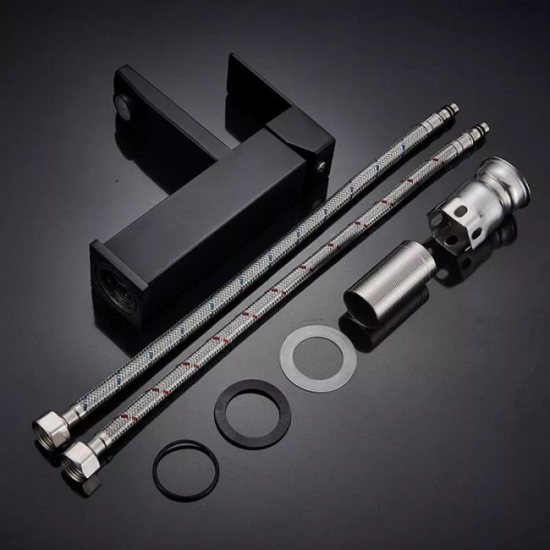 Смеситель для умывальника WEZER PRO1-02-BLACK (нержавеющая сталь, черный)