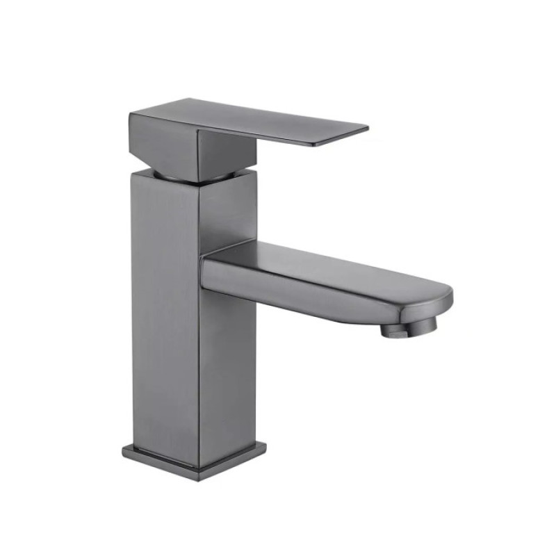 Змішувач для умивальника WEZER PRO1-02-GUNGREY (збройова сталь, сірий)