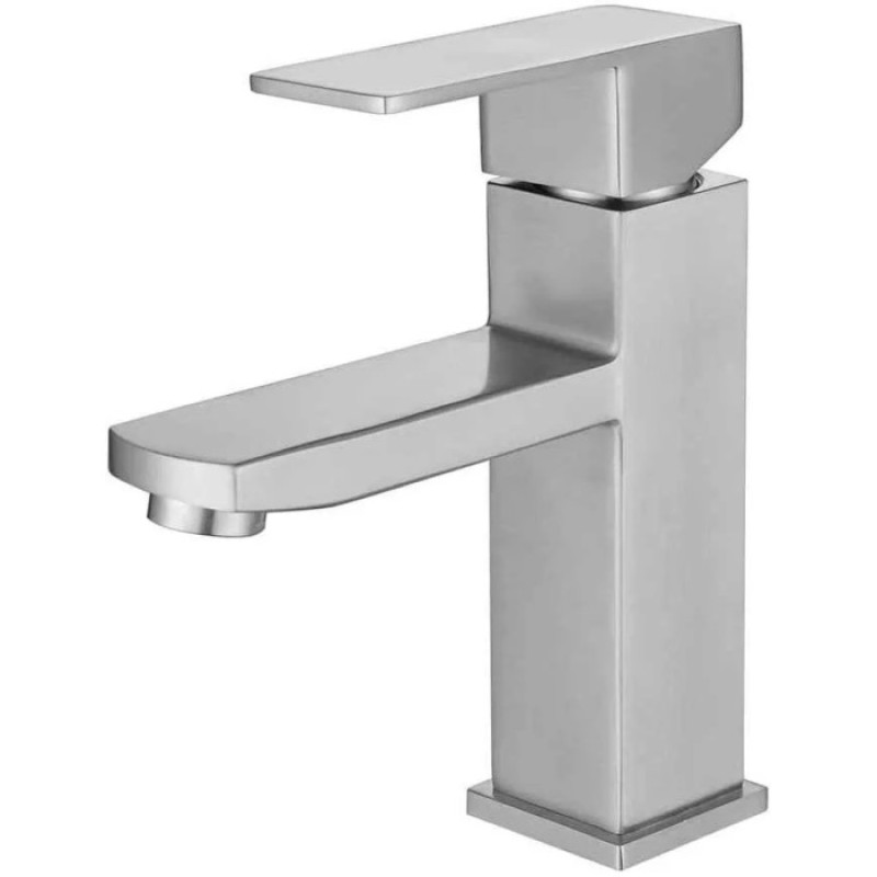 Смеситель для умывальника WEZER PRO1-02 (нержавеющая сталь, сатин)