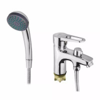 Змішувач для умивальника WEZER PUD1-SH045 з душовою лійкою (силумін, хром)