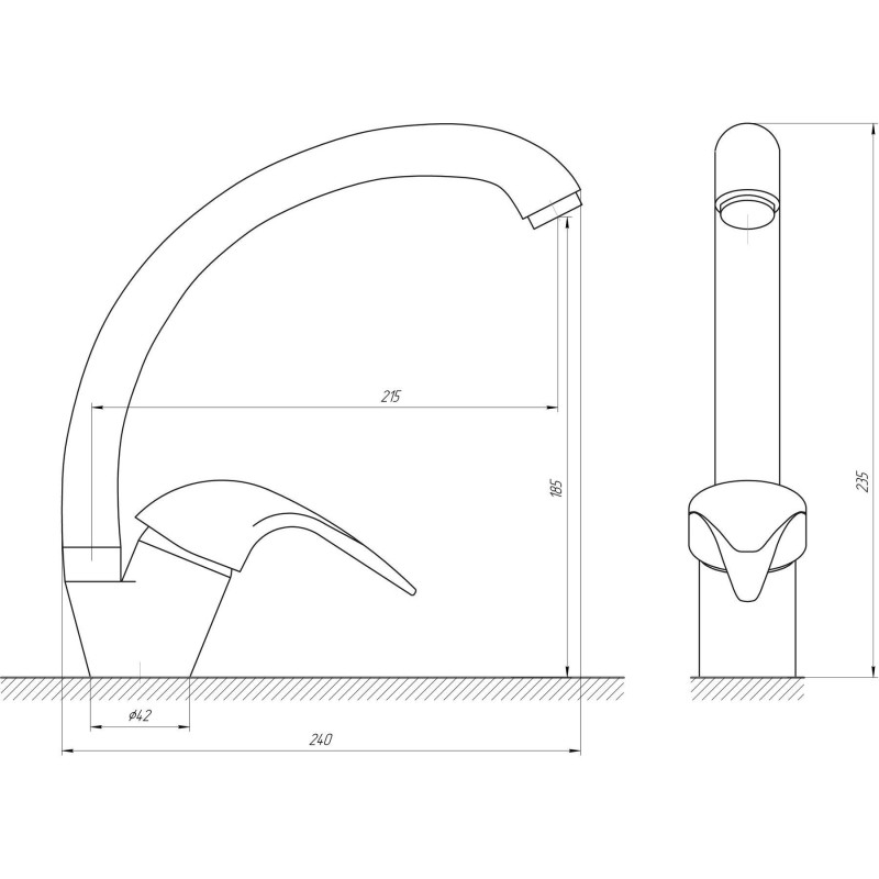Змішувач для кухні EcoMix ENERGO E-GEZ-203S 