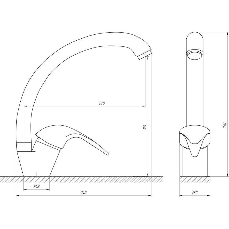 Змішувач для кухні EcoMix ENERGO E-GEZ-203S-WH 