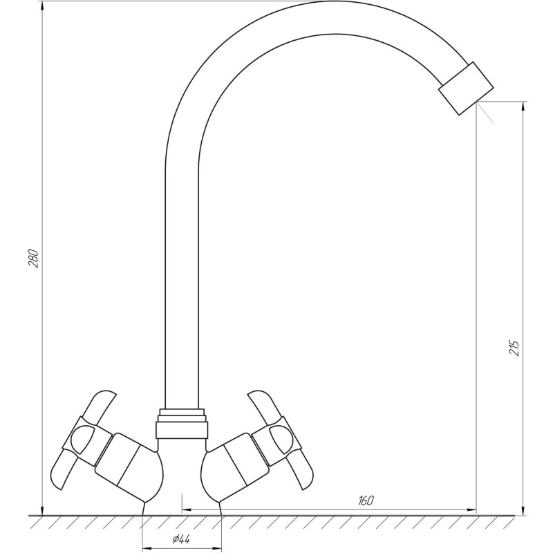 Змішувач для кухні DOMINO DK-H1-2N-Chrom 