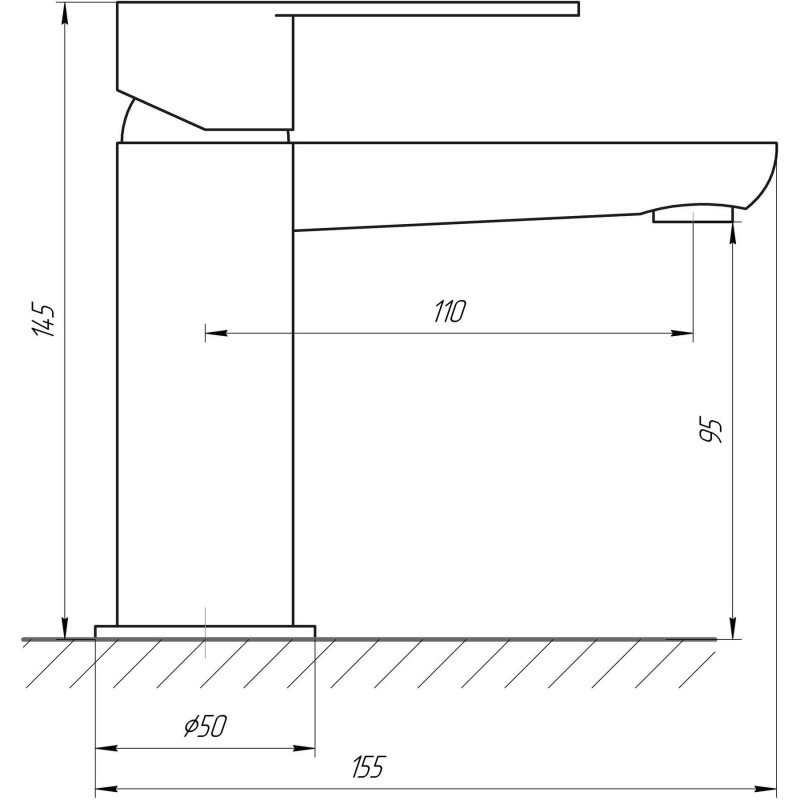 Змішувач для умивальника TOPAZ BARTS TB 07202-H36 
